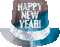 soave deco happy new year text hat animated - Бесплатный анимированный гифка анимированный гифка