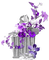 soave deco flowers spring vase black white purple - PNG gratuit GIF animé