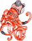 soave deco steampunk octopus orange - Free PNG Animated GIF