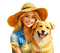 loly33 femme chien printemps - gratis png animeret GIF