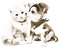 soave deco valentine animals cat dog friends sepia - png gratuito GIF animata
