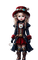 steampunk girl red black brown hat - png gratis GIF animasi