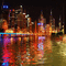 city night skyline water eau sea meer mer    paysage landscape gif anime animated animation image fond background  ville nuit nacht stadt - GIF animé gratuit GIF animé