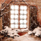 fond winter hiver house window fenster frame cadre fenêtre