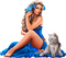 femme avec chat.Cheyenne63 - Free PNG Animated GIF