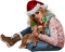 Women. Christmas. Deer. Winter. Leila - PNG gratuit GIF animé