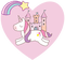 Licorne coeur château rose unicorn heart castle - png gratuito GIF animata