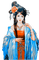 Asian.Woman.Blue.Orange - PNG gratuit GIF animé