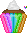 Pixel Rainbow Chocolate Cupcake - ingyenes png animált GIF
