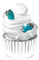 soave deco strawberry cup cake black white teal - PNG gratuit GIF animé