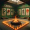 Green Dojo on Fire - бесплатно png анимированный гифка