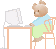 Bear typing on computer - GIF animé gratuit GIF animé
