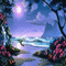 Moonlit summer beach - Gratis geanimeerde GIF geanimeerde GIF