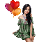 femme avec ballon - Δωρεάν κινούμενο GIF κινούμενο GIF