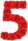 Kaz_Creations Numbers Red Roses 5 - PNG gratuit GIF animé
