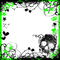 Emo Skull Frame Green - gratis png geanimeerde GIF