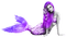 soave mermaid animated black white purple - Free PNG Animated GIF