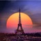 Paris love background sunset summer violet - darmowe png animowany gif