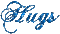 blue glitter cursive hugs pixel - GIF animado gratis GIF animado