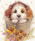 gif cão folhas maga - GIF animado gratis GIF animado