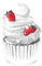 soave deco strawberry cup cake black white red - PNG gratuit GIF animé