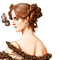 kikkapink woman vintage baroque green brown - ingyenes png animált GIF
