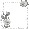 soave frame  pearl flowers rose black white - GIF animé gratuit GIF animé