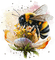 bee, flower, summer, abeille, été - PNG gratuit GIF animé