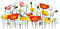 soave deco flowers poppy red yellow white - png grátis Gif Animado
