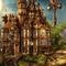 kikkapink background steampunk castle - png gratis GIF animasi