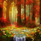 kikkapink fantasy background forest autumn - gratis png geanimeerde GIF