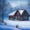 Winter Cottage Landscape - PNG gratuit GIF animé