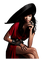 woman black red hat - PNG gratuit GIF animé