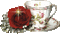 sparkly rose and teacup - Nemokamas animacinis gif animuotas GIF