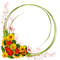 flower circle frame deco  cadre fleurs cercle - png grátis Gif Animado