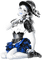 soave woman fashion steampunk  black white blue - ücretsiz png animasyonlu GIF