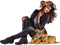 Woman with a tiger. Leila - 無料png アニメーションGIF