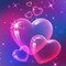 Fond coeur violet rose bulle debutante heart bg purple bg pink heart bubble bg