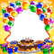 balloon ballon birthday anniversaire deco party tube fond background frame cadre yellow cake gift present - PNG gratuit GIF animé