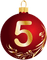 Kaz_Creations Numbers Christmas Bauble Ball 5 - besplatni png animirani GIF