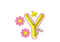 Kaz_Creations Alphabets Flowers-Bee Letter Y - δωρεάν png κινούμενο GIF