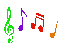 music notes rainbow animated - Δωρεάν κινούμενο GIF κινούμενο GIF