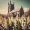 Lily of the Valley Flowers and Church - GIF animé gratuit