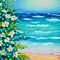 Teal Flowers by the Sea - PNG gratuit GIF animé