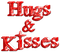 Hugs & Kisses.Text.Red - png gratis GIF animado