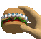 Rotating Food Eyeball Burger - GIF animé gratuit GIF animé