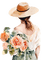 Женщина с цветами акварель - фрее пнг анимирани ГИФ