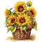 basket sunflowers, panier, tournesols - GIF animado grátis Gif Animado