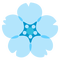 Emoji kitchen blue Sakura flower blossom - Ilmainen animoitu GIF