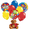 Teddy, Ballons, Geburtstag - Безплатен анимиран GIF анимиран GIF